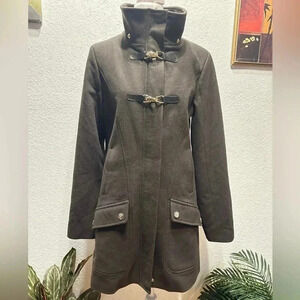 Cece dark green wool blend coat/jacket size 10